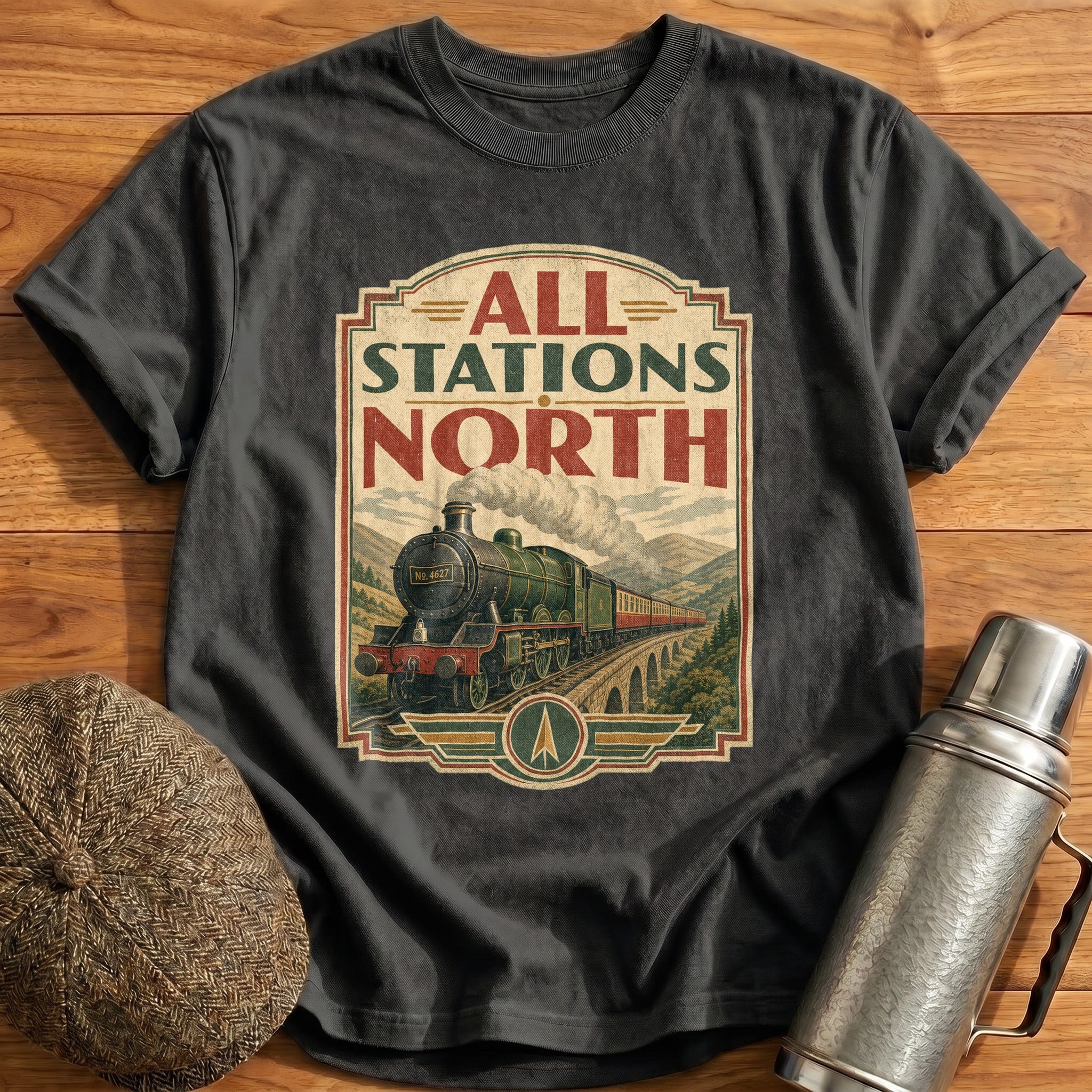 All Stations North T-Shirt - Charcoal