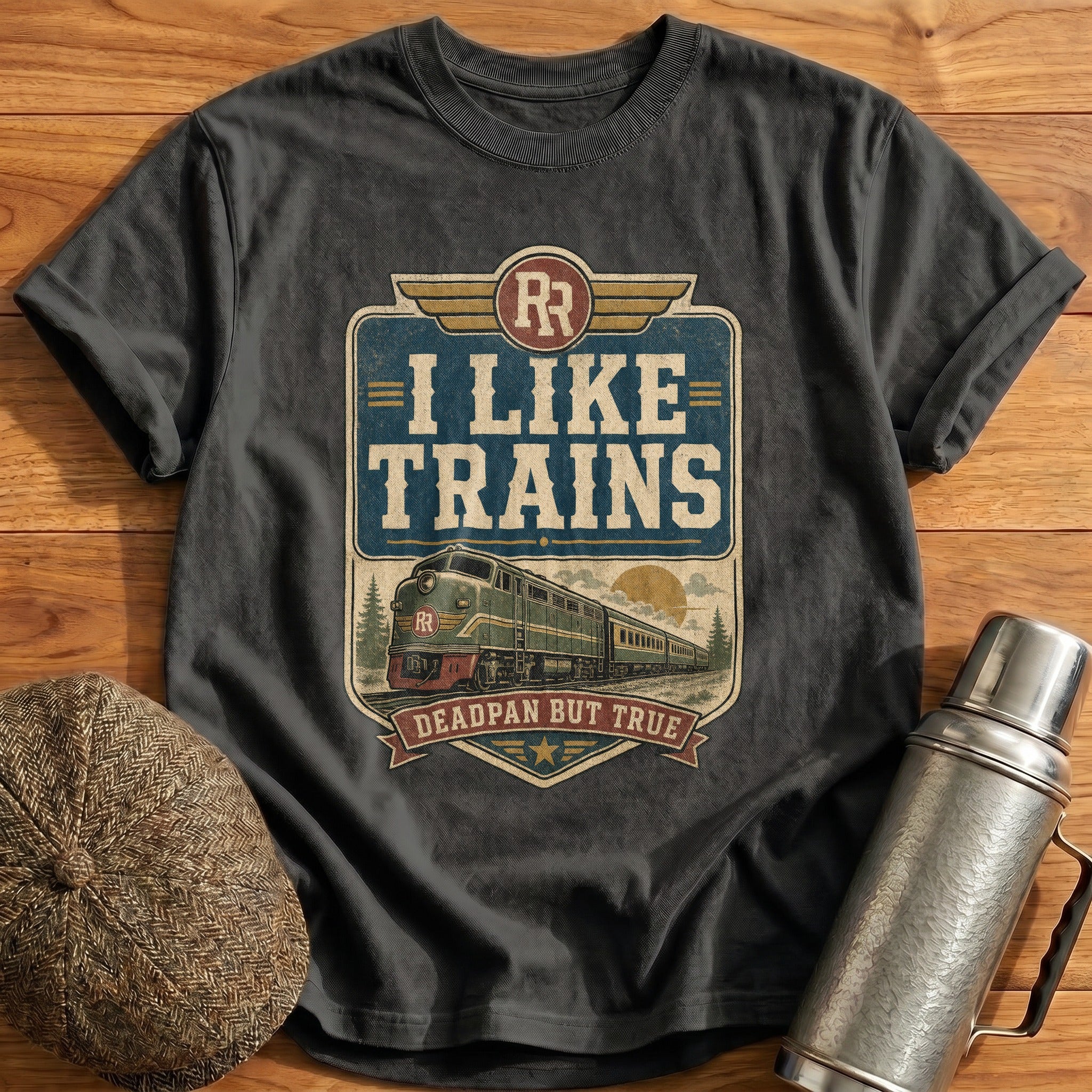I Like Trains T-Shirt - Charcoal