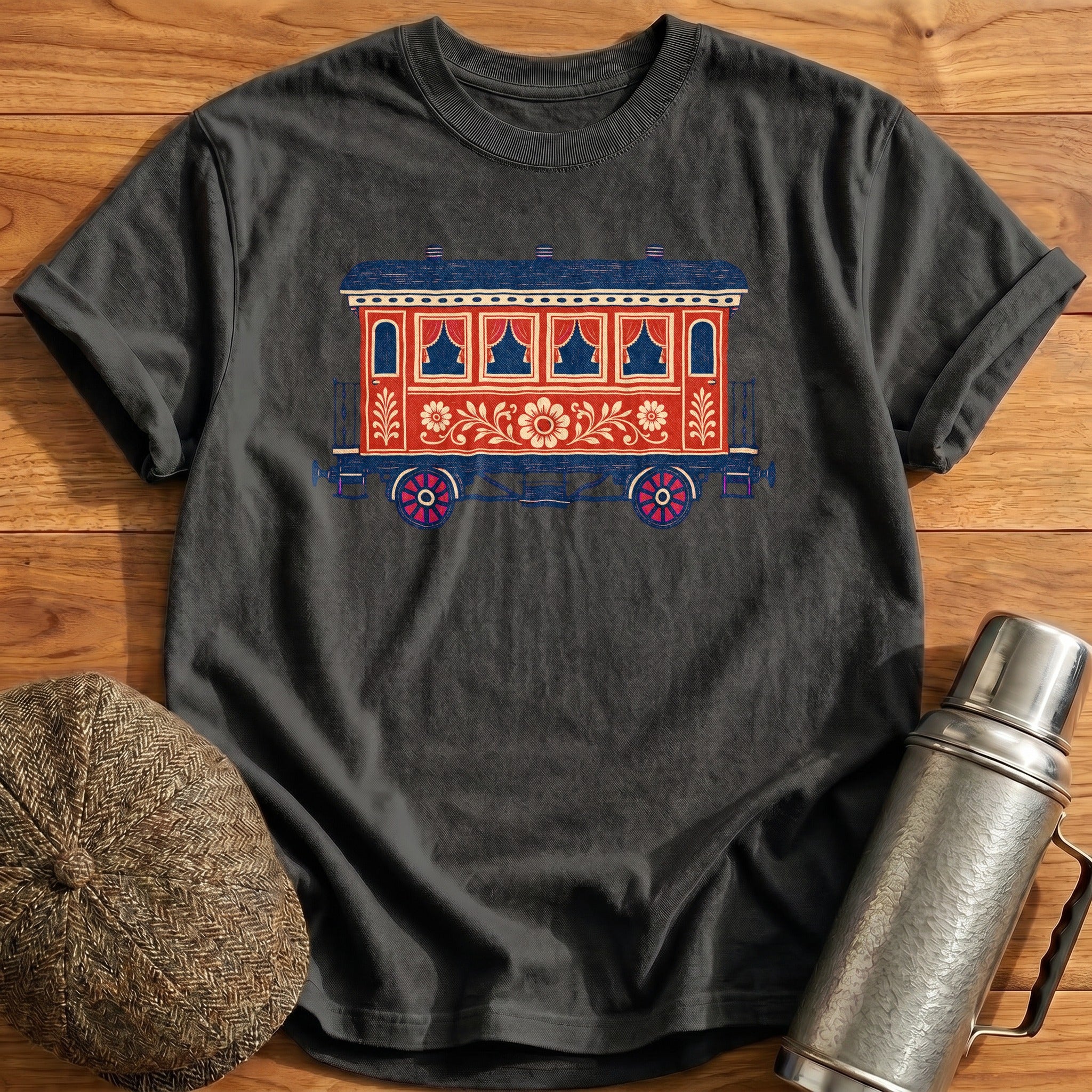Railway Carriage T-Shirt - Charcoal