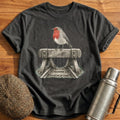 Robin Perched On A Buffer Stop T-Shirt - Charcoal