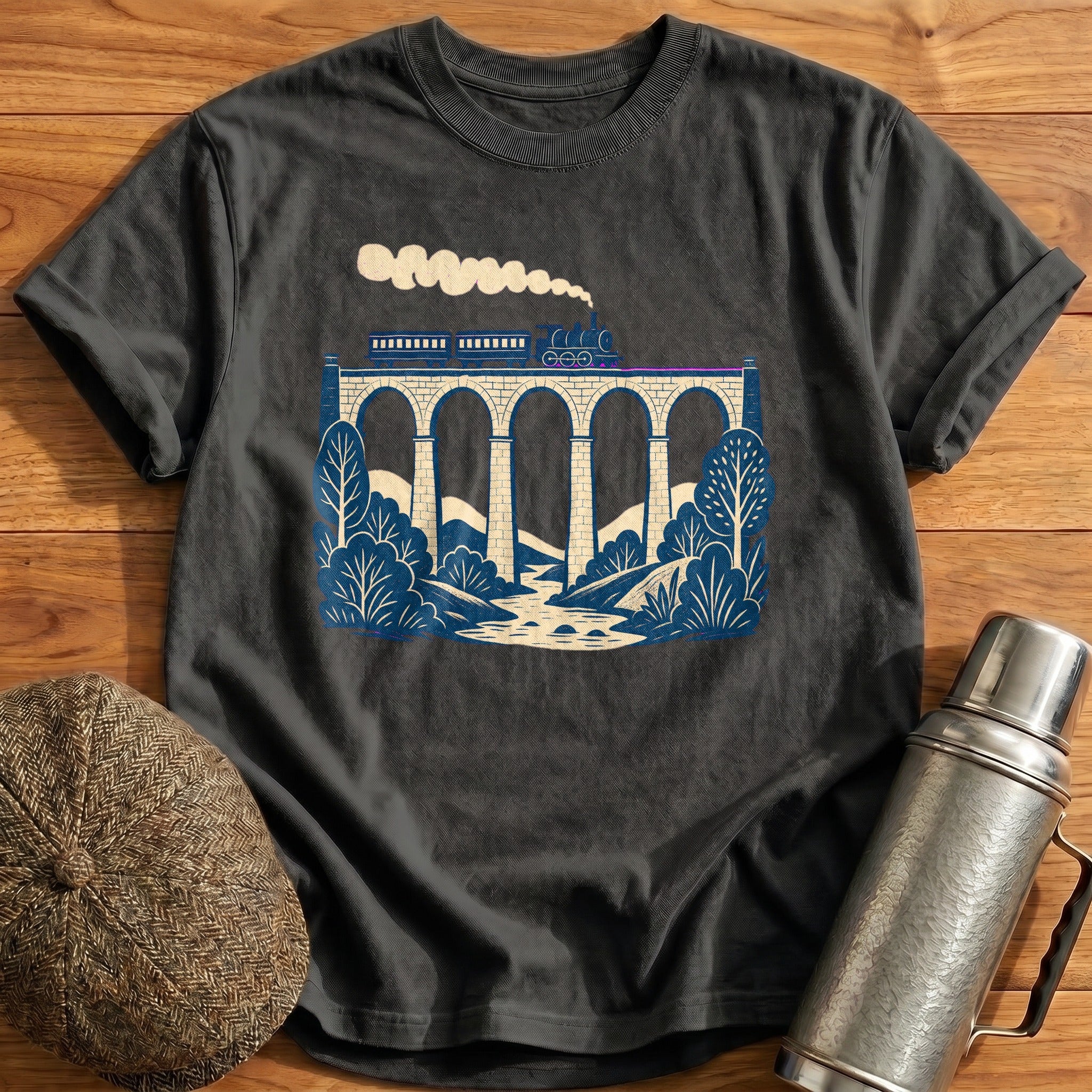 Railway Viaduct T-Shirt - Charcoal