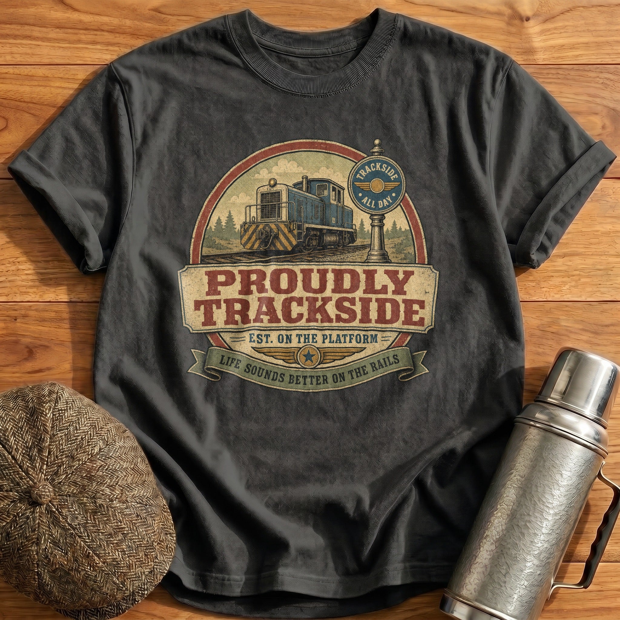Proudly Trackside T-Shirt - Charcoal