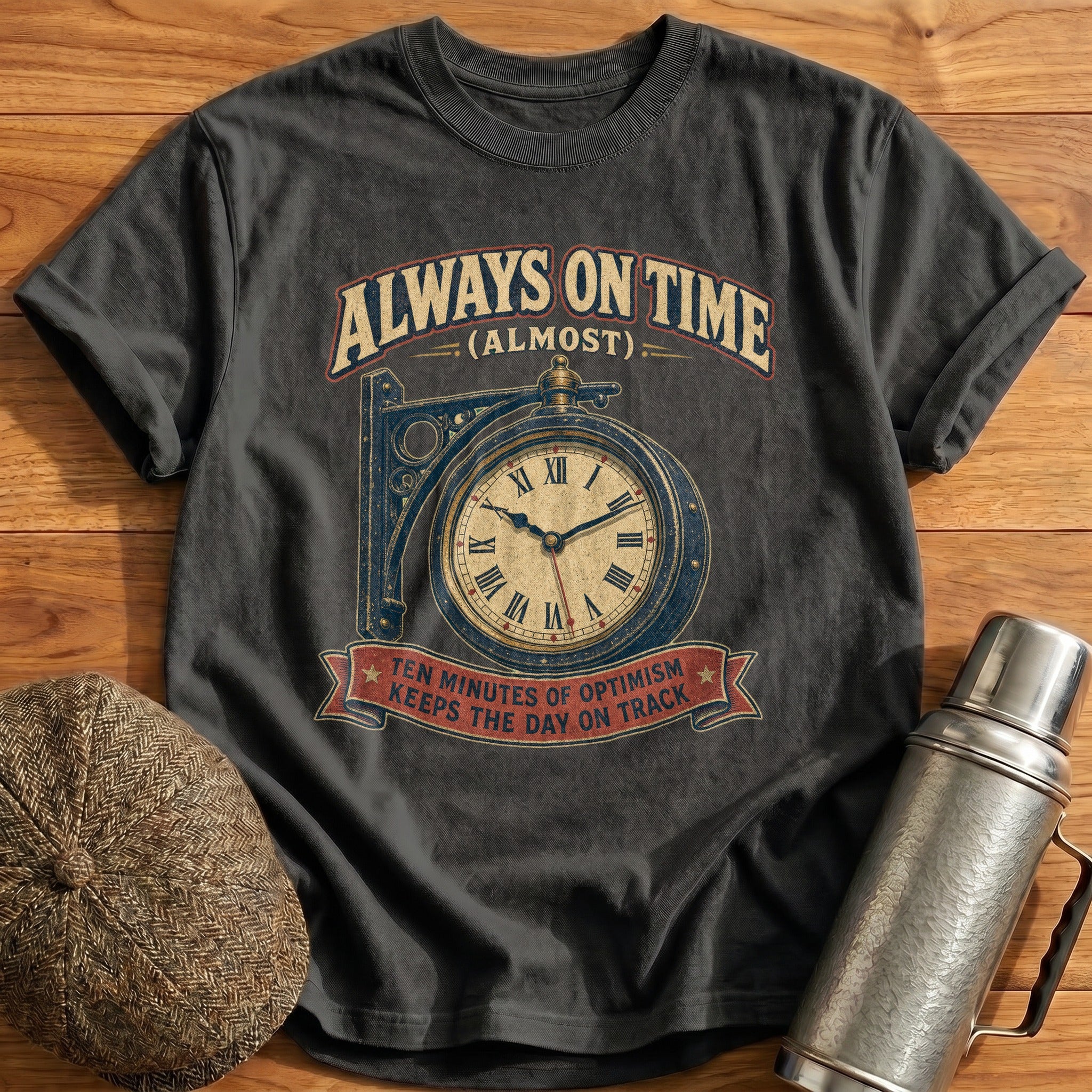 Always on Time T-Shirt - Charcoal