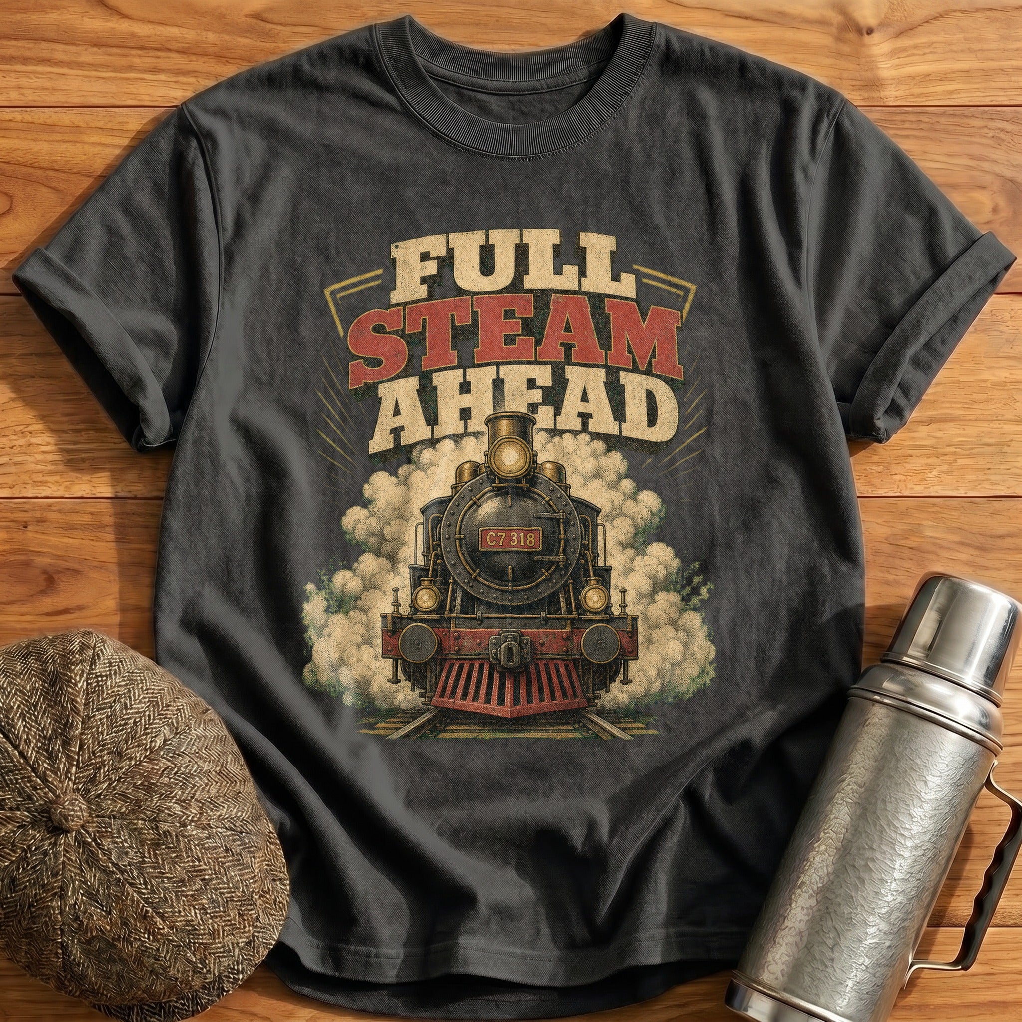 Full Steam Ahead II T-Shirt - Charcoal