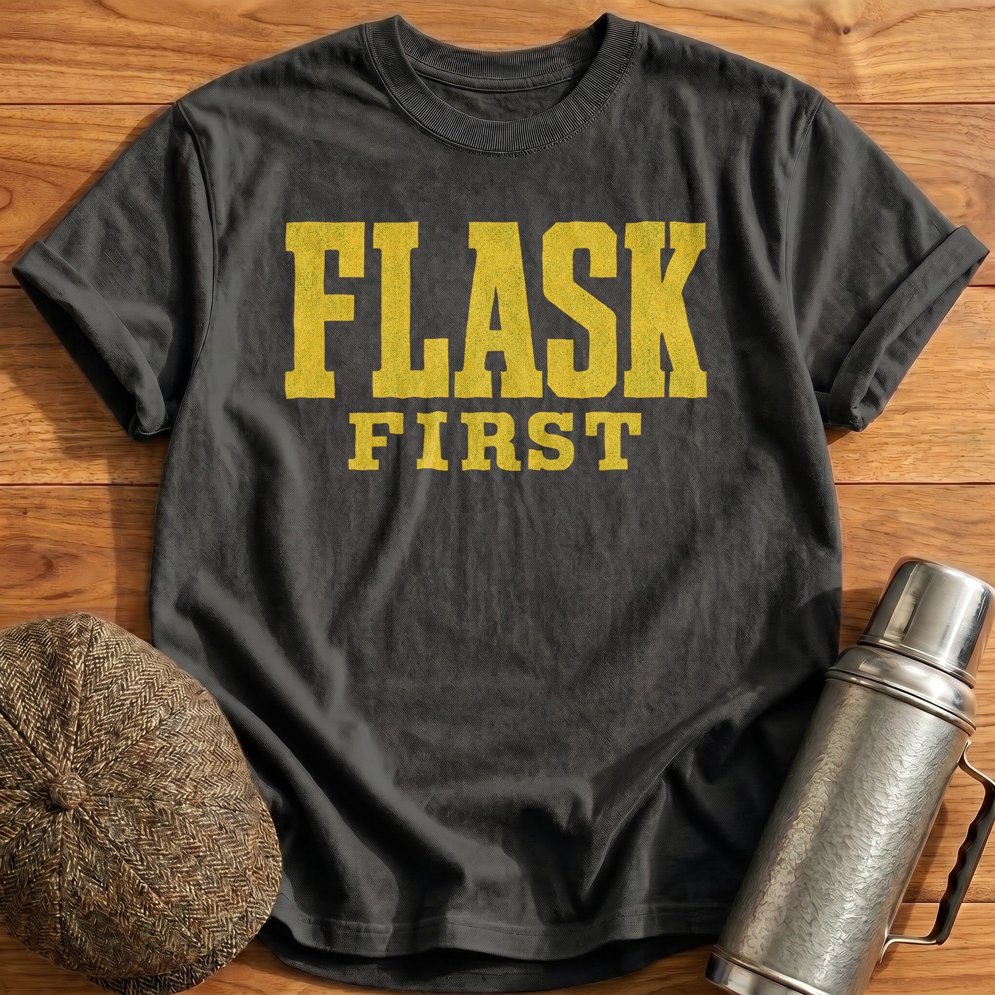 Flask First T-Shirt - Charcoal