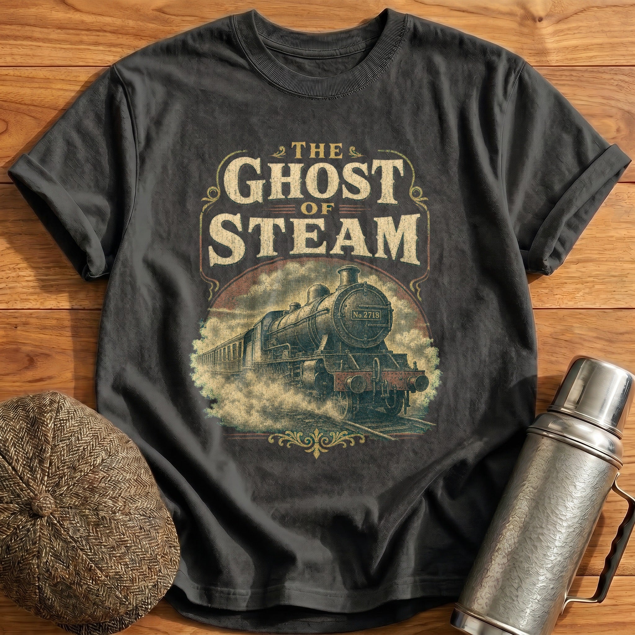 The Ghost of Steam T-Shirt - Charcoal