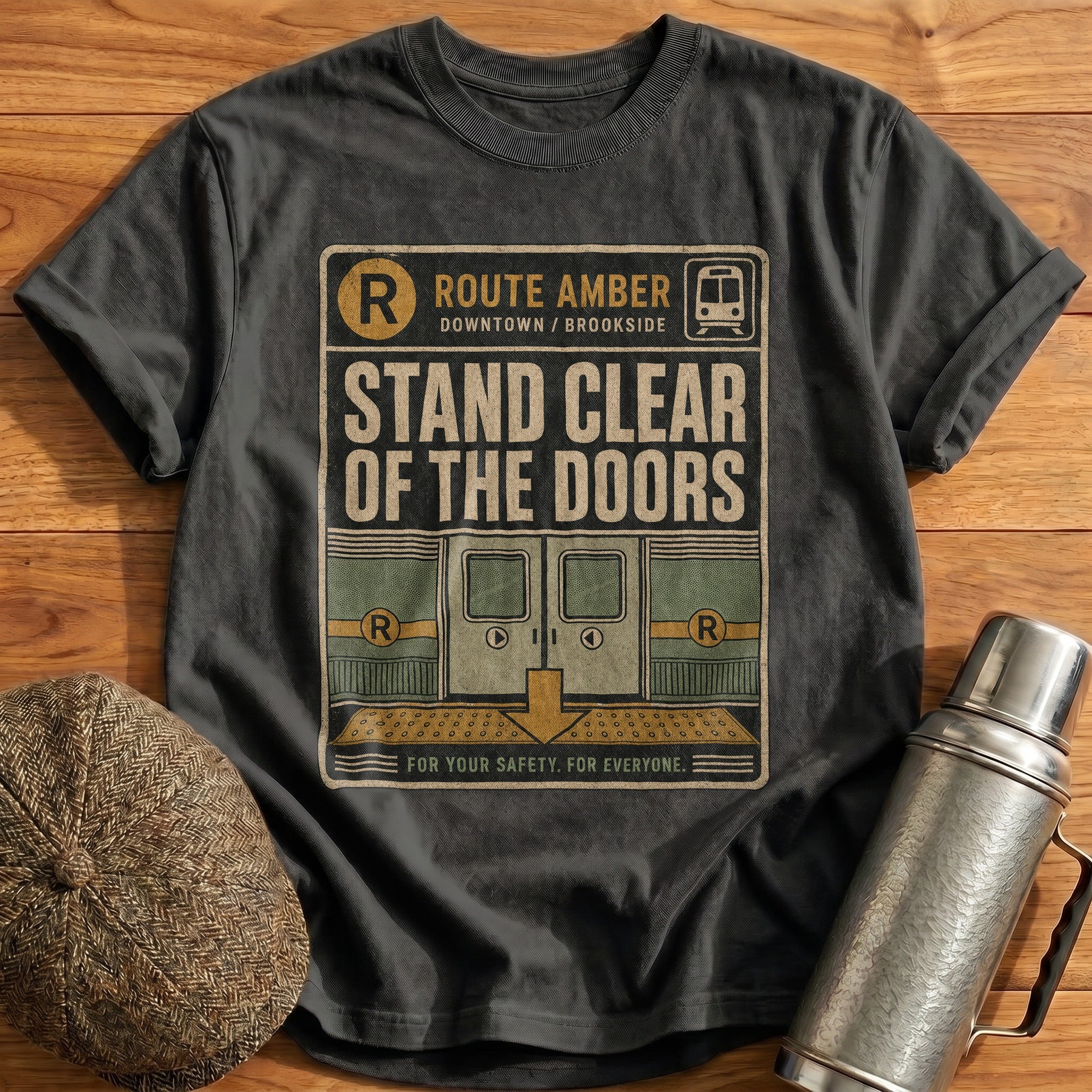 Stand Clear of the Doors T-Shirt - Charcoal