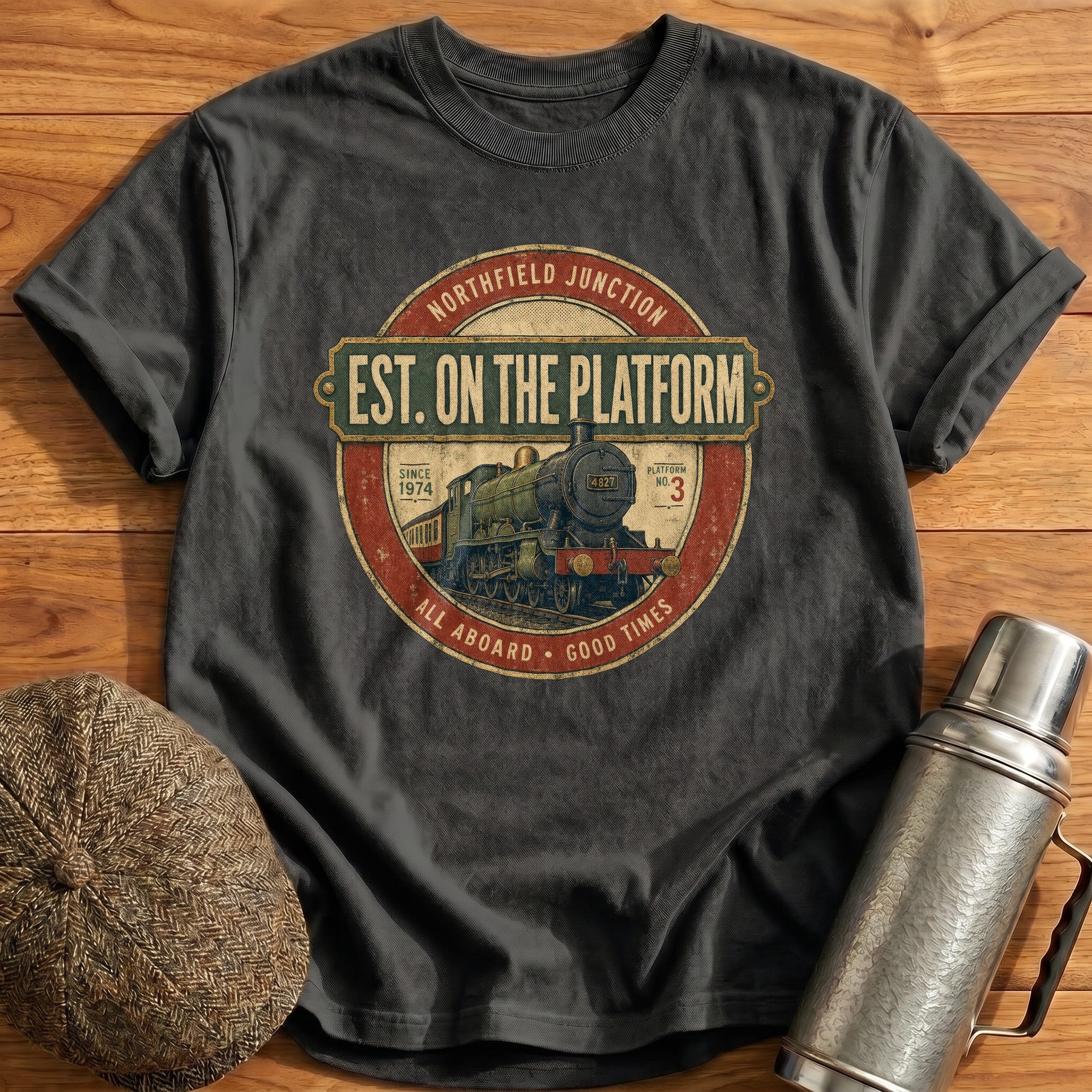 Est. on the Platform T-Shirt - Charcoal