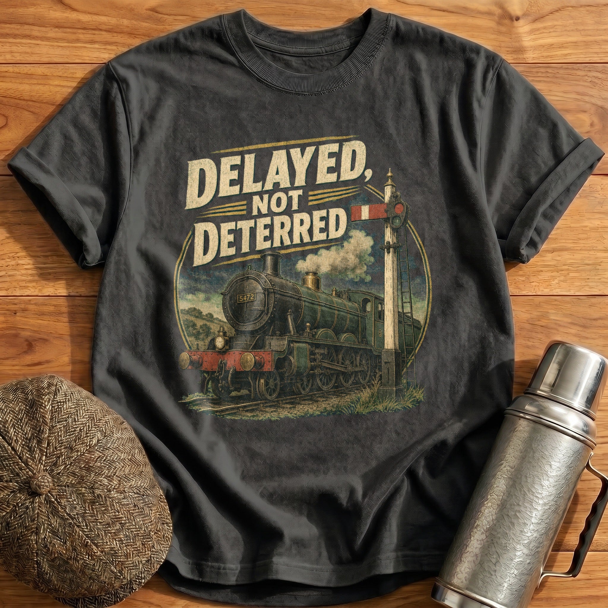Delayed, not Deterred T-Shirt - Charcoal