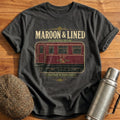 Maroon & Lined T-Shirt - Charcoal