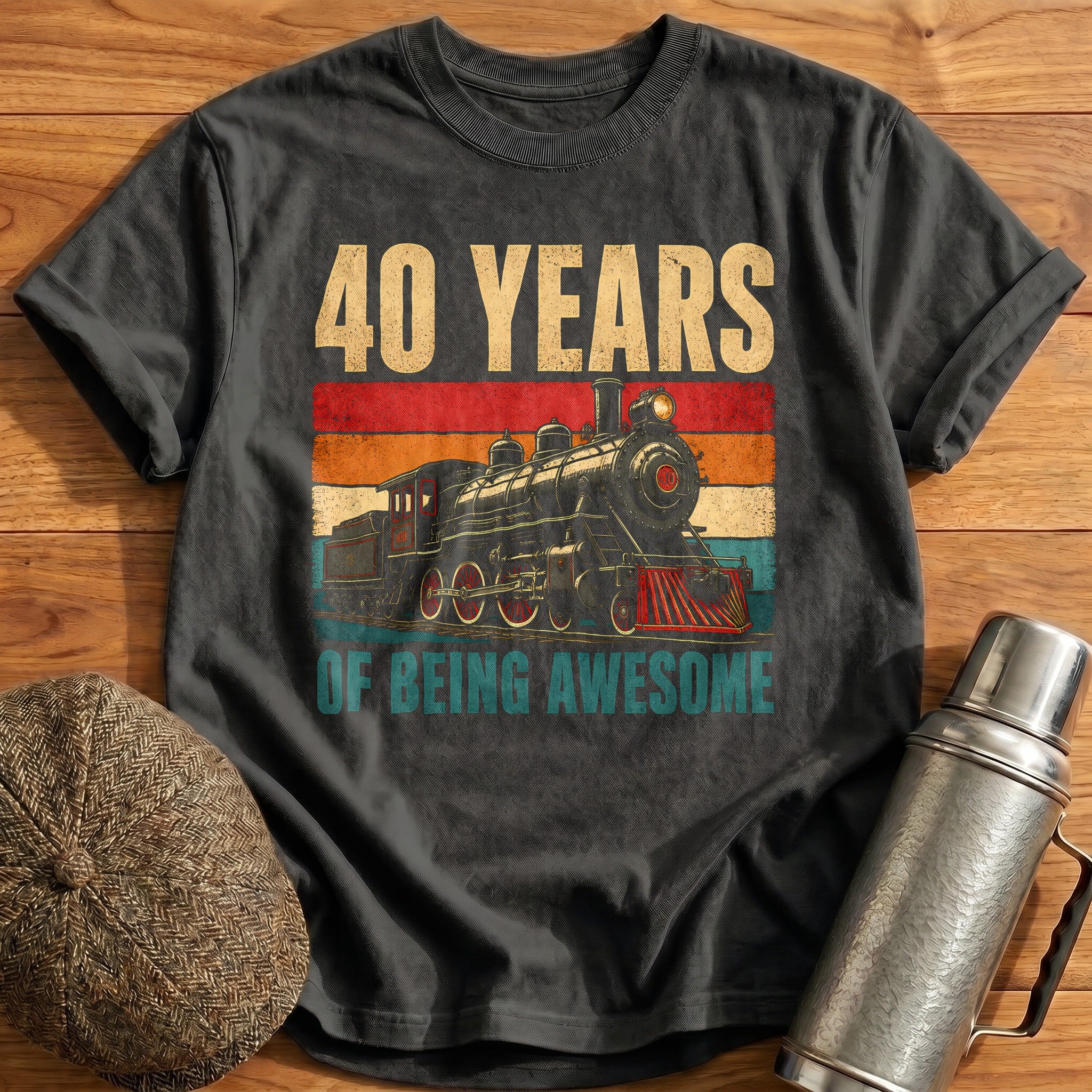 40 Being Awesome T-Shirt - Charcoal