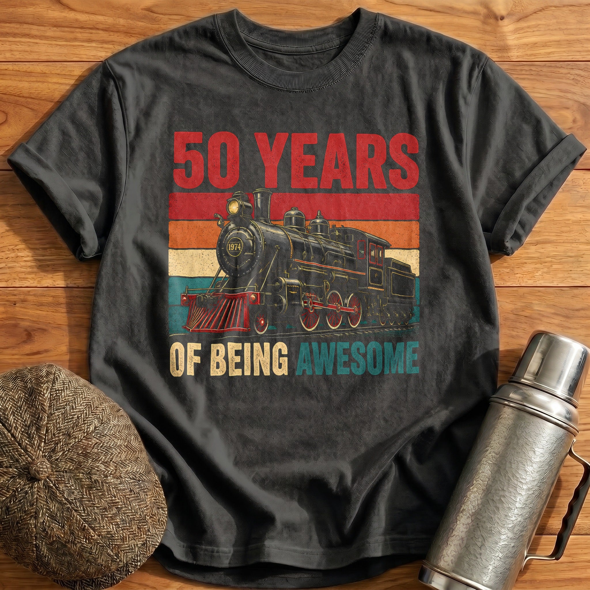 50 Being Awesome T-Shirt - Charcoal