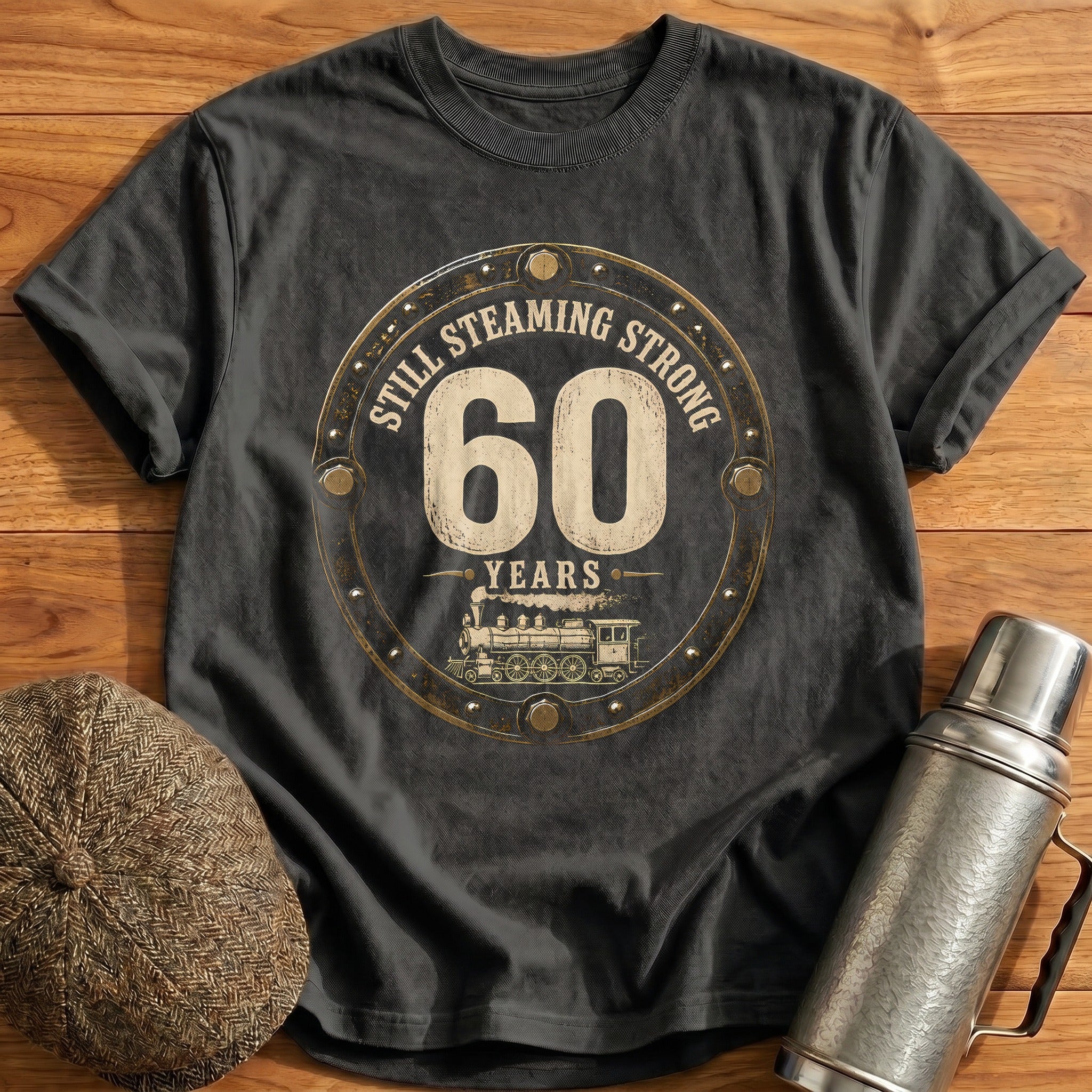 60 Still Steaming T-Shirt - Charcoal