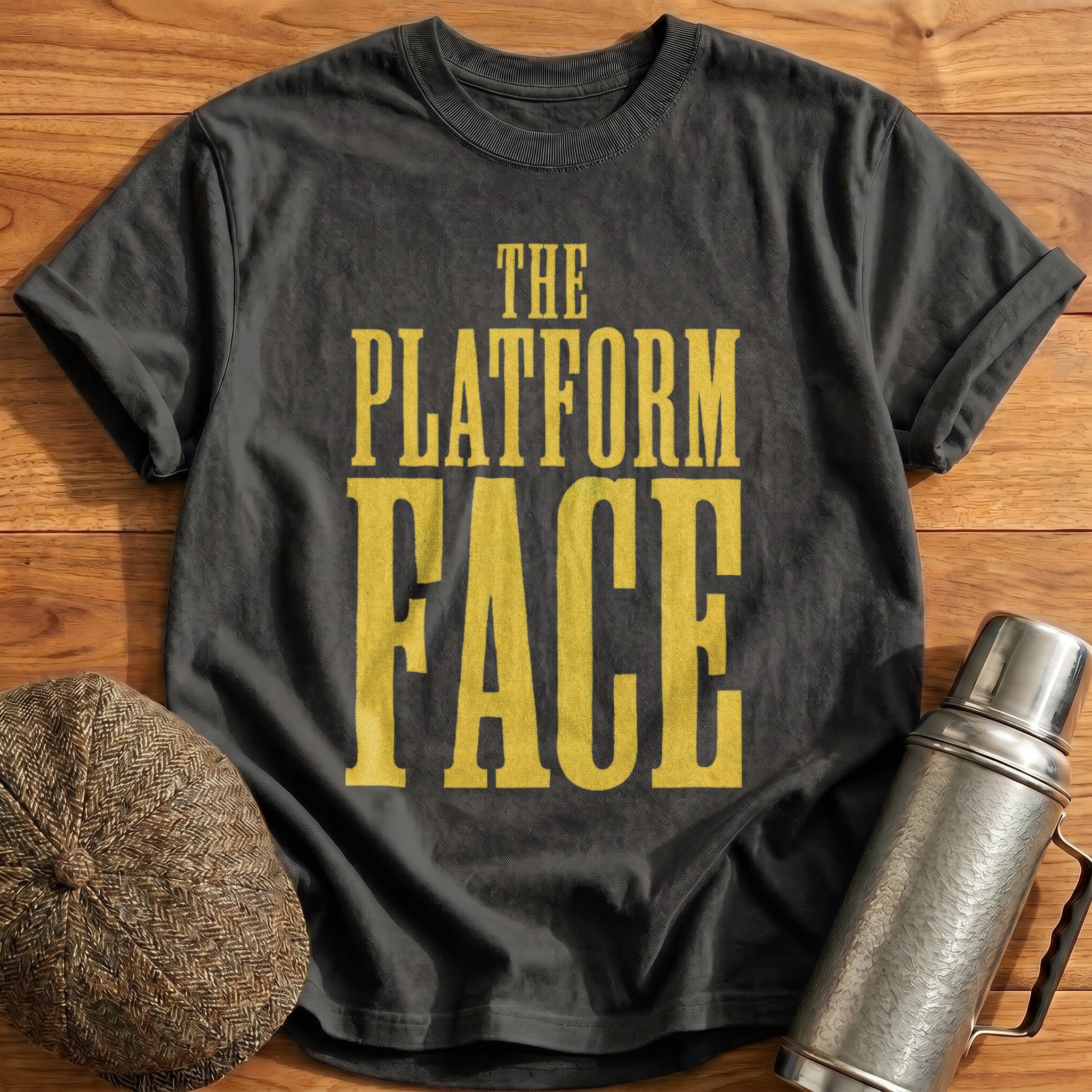The Platform Face T-Shirt - Charcoal