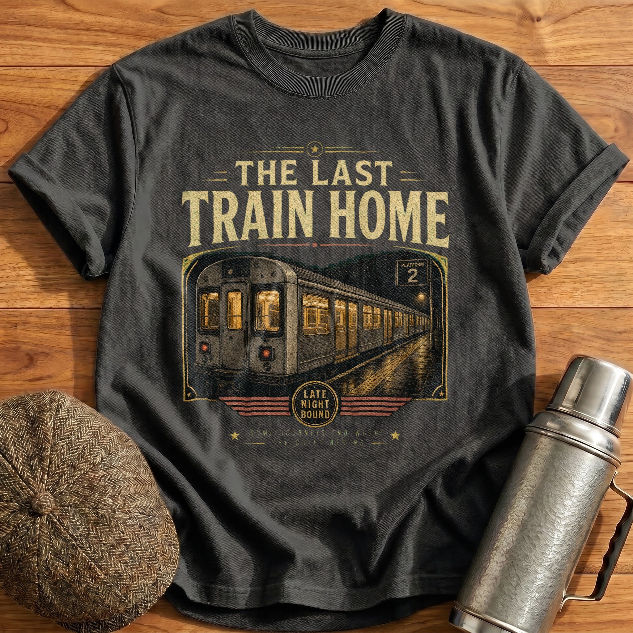 The Last Train Home T-Shirt - Charcoal