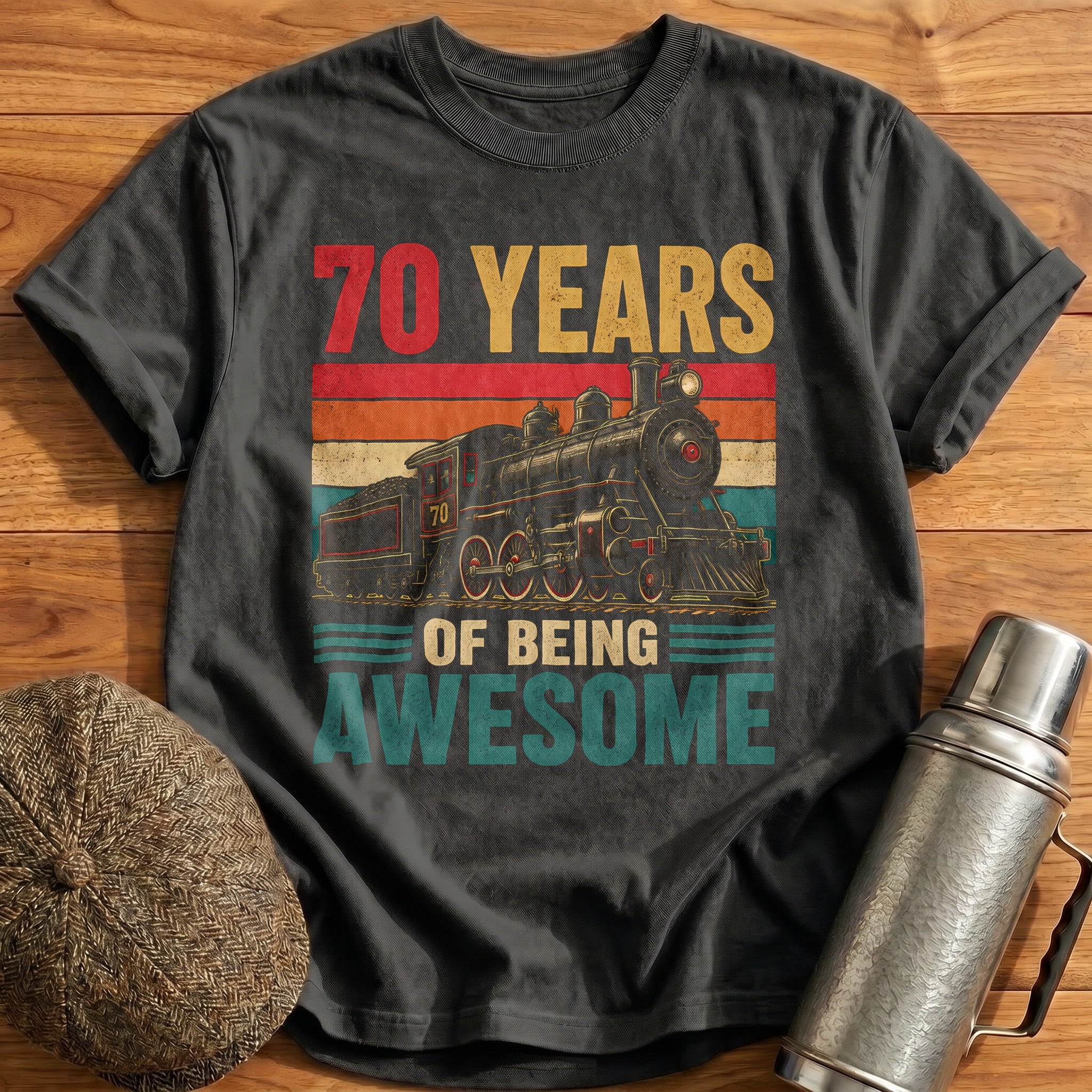 70 Being Awesome T-Shirt - Charcoal