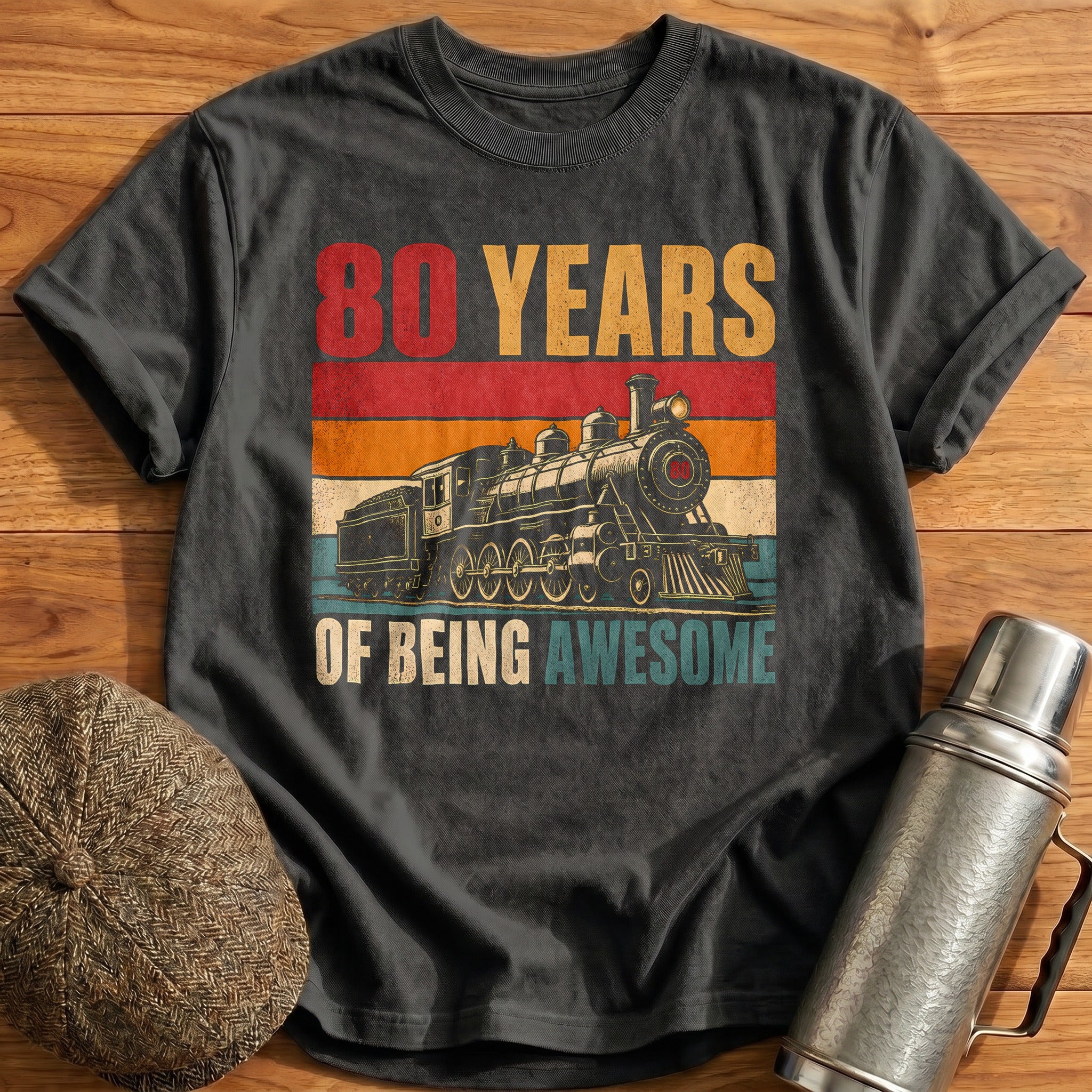 80 Being Awesome T-Shirt - Charcoal