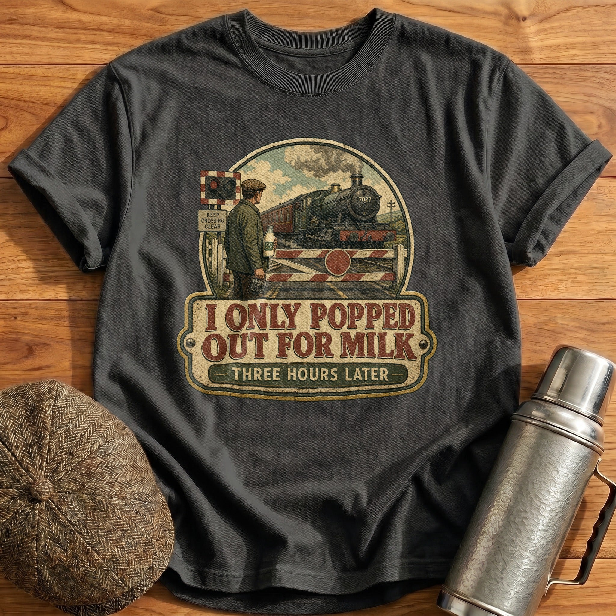 I Only Popped Out for Milk T-Shirt - Charcoal