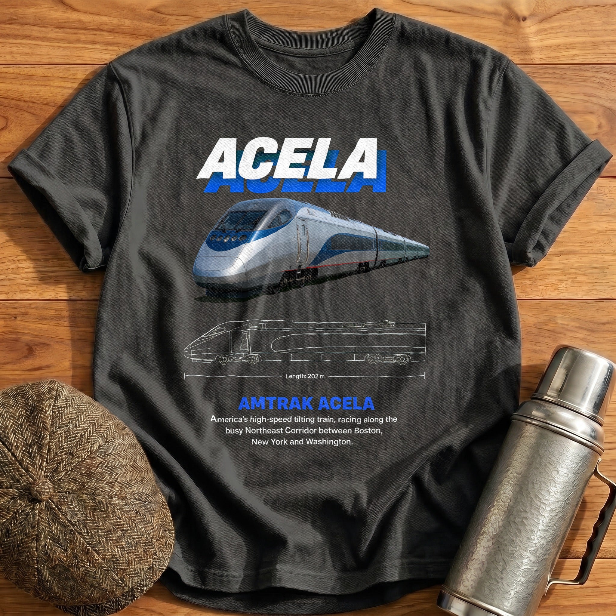 Acela 60 T-Shirt - Charcoal