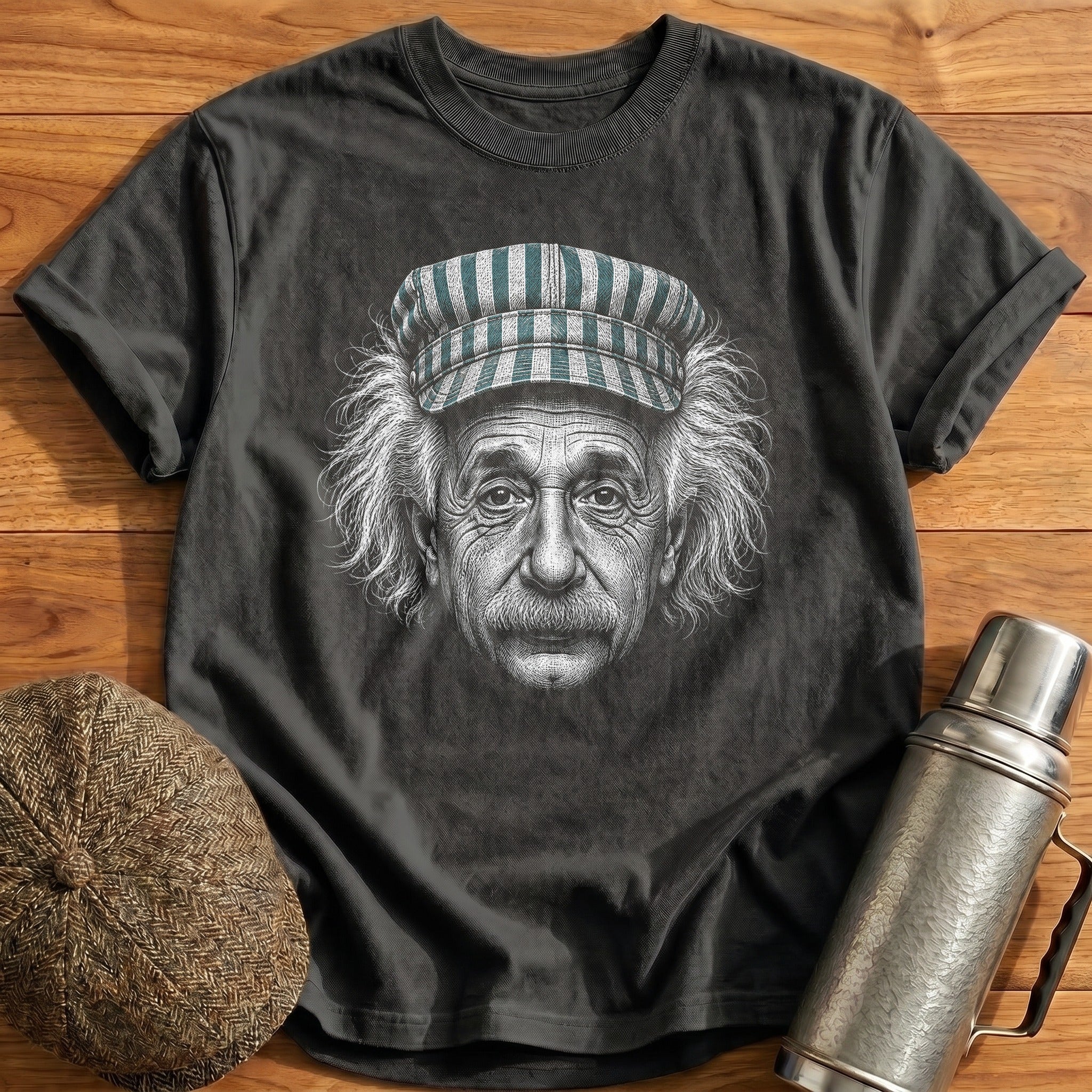 Albert Einstein Engineer Soft Teal T-Shirt - Charcoal