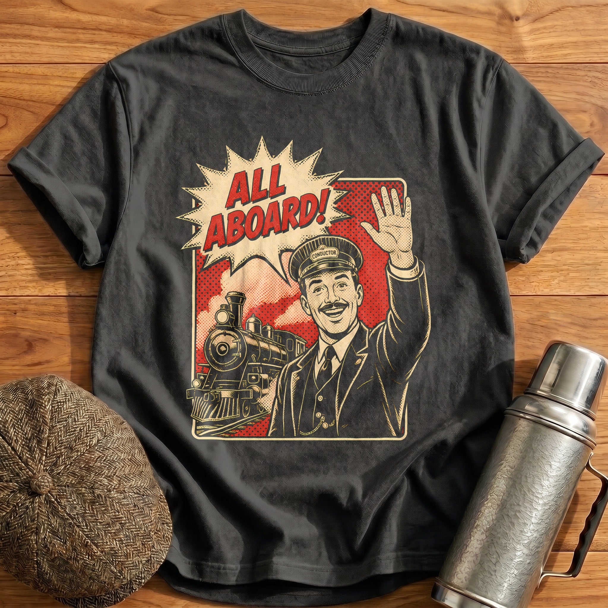 All Aboard Captain T-Shirt - Charcoal