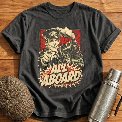 All Aboard Conductor T-Shirt - Charcoal