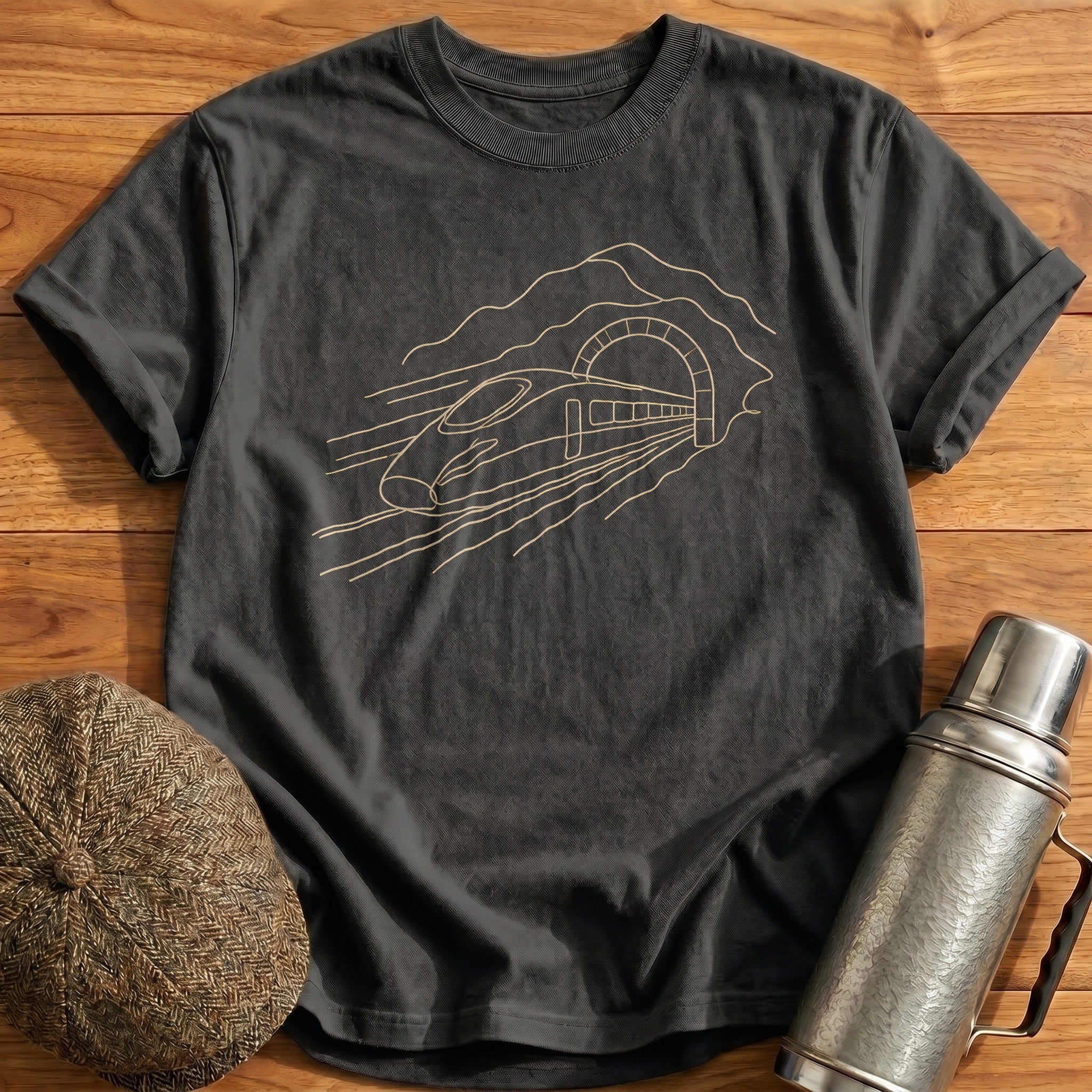 Bullet Train Tunnel 76 T-Shirt - Charcoal