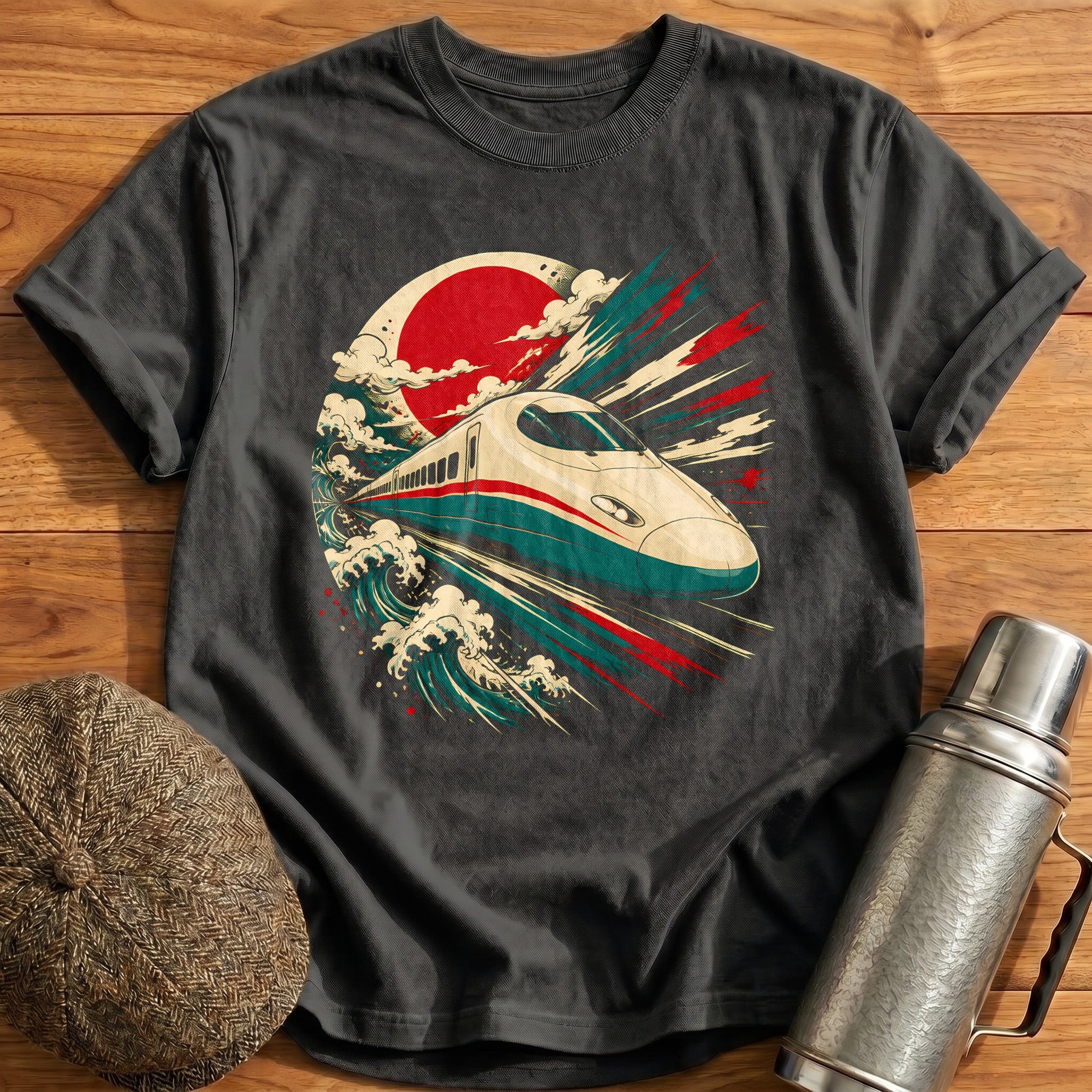 Bullet & Sun T-Shirt - Charcoal
