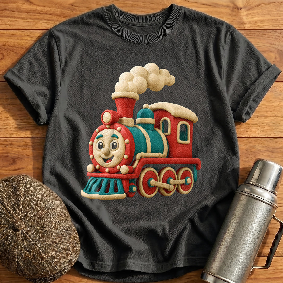 Claymation Train 87 T-Shirt - Charcoal