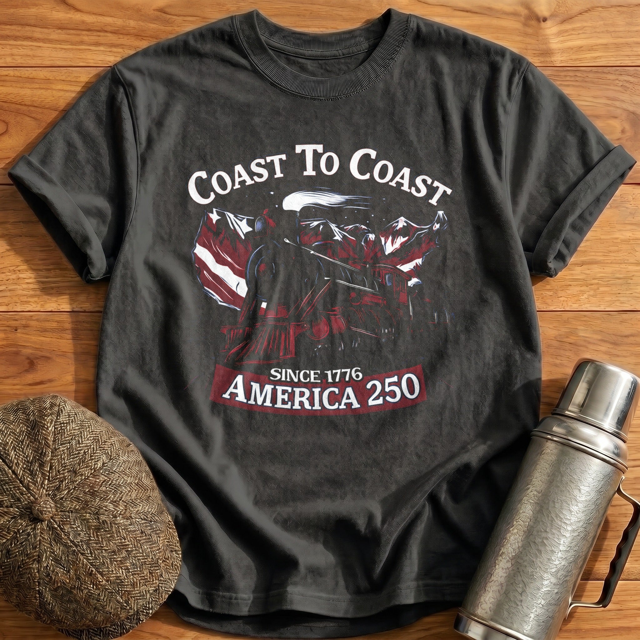 Coast_To_Coast_Since_1776 T-Shirt - Charcoal