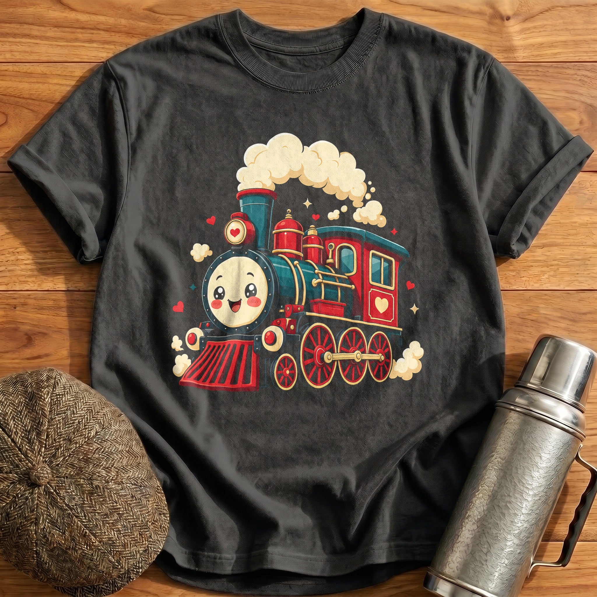 Cute Train Locomotive Kids - Charcoal