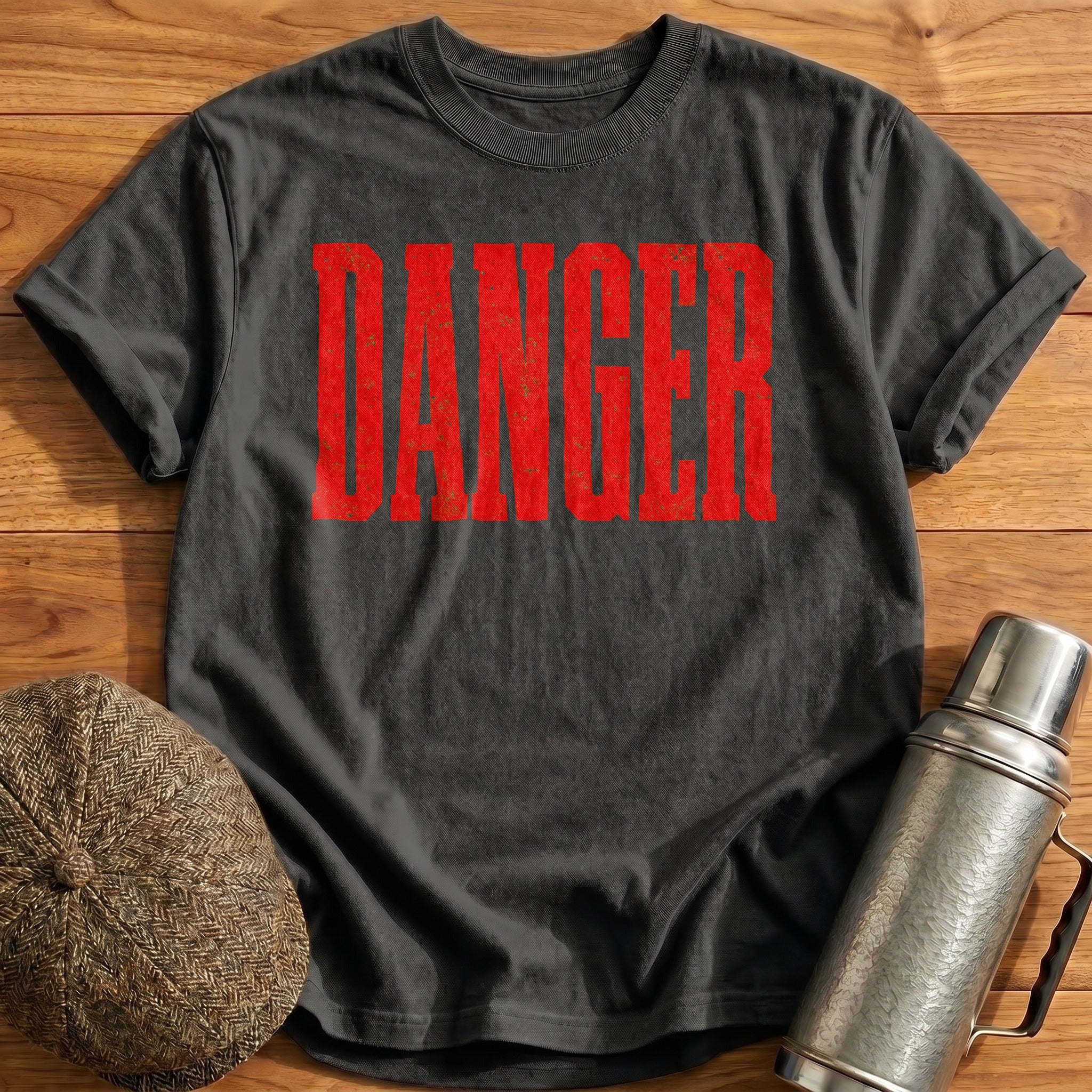 Danger Ahead T-Shirt - Charcoal