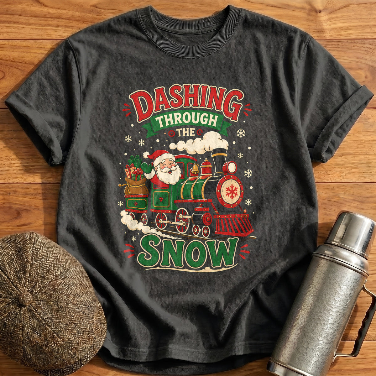 Dashing Through The Snow 22 T-Shirt - Charcoal