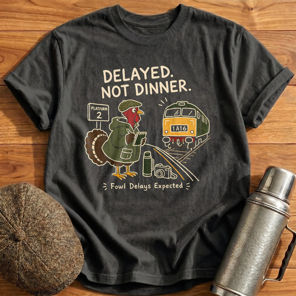 Delayed Not Dinner Fowl Delays Expected 11 T-Shirt - Charcoal