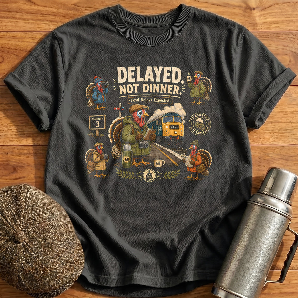 Delayed Not Dinner Fowl Delays Expected 12 T-Shirt - Charcoal