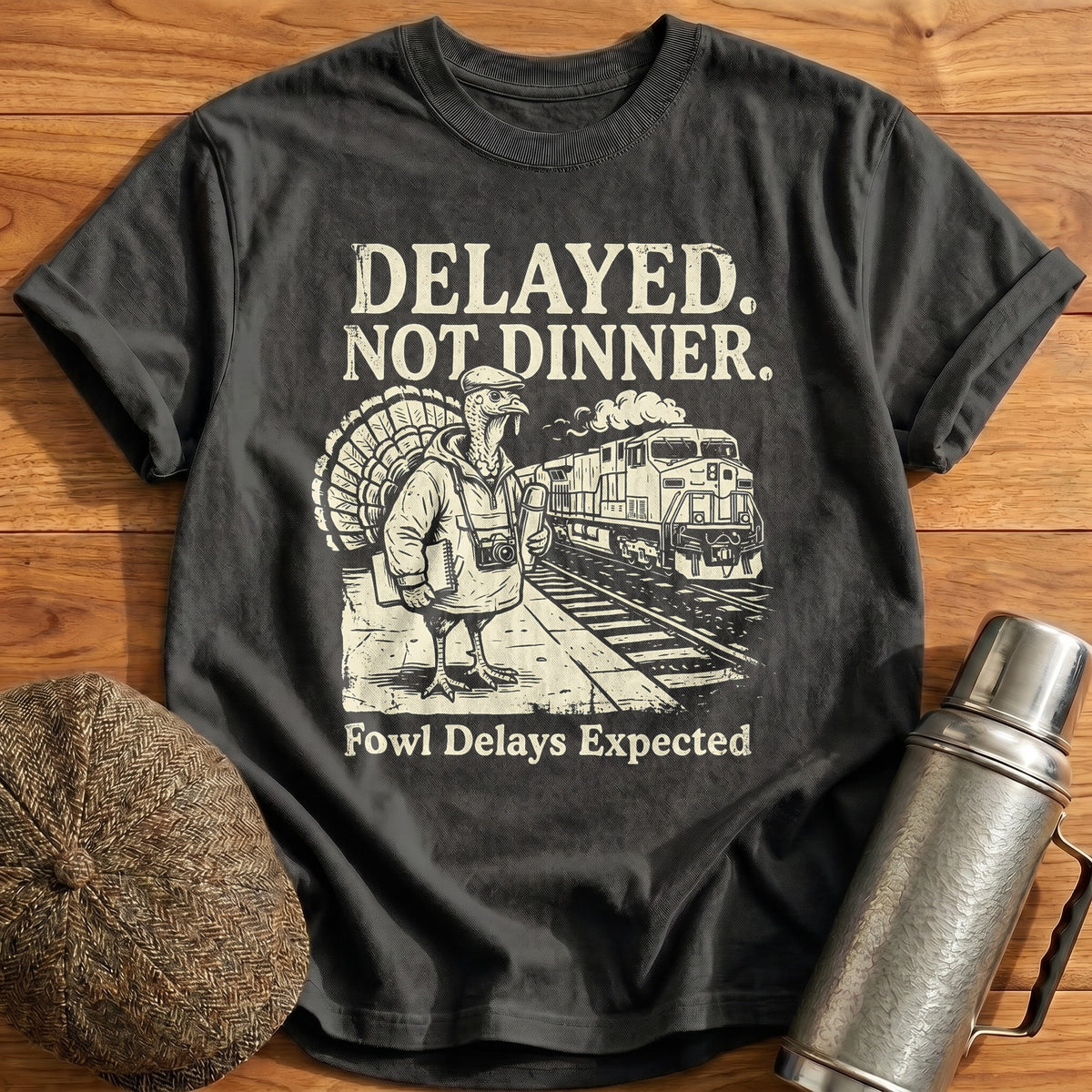 Delayed Not Dinner Fowl Delays Expected 9 T-Shirt - Charcoal