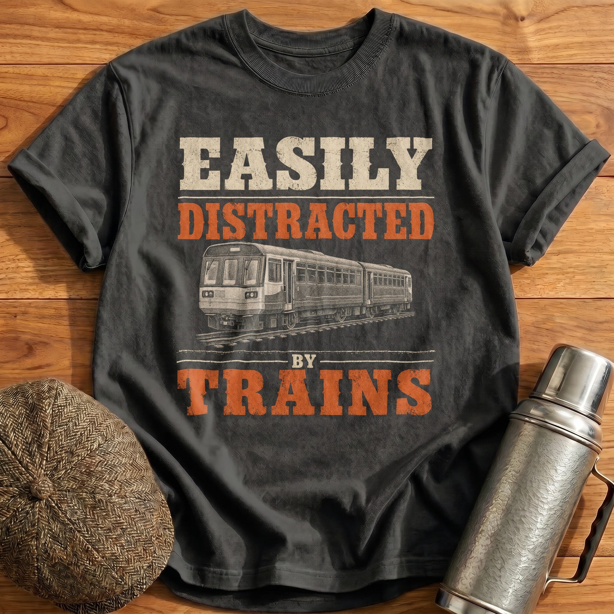 Easily Distracted Trains Class 142 Pacer T-Shirt - Charcoal