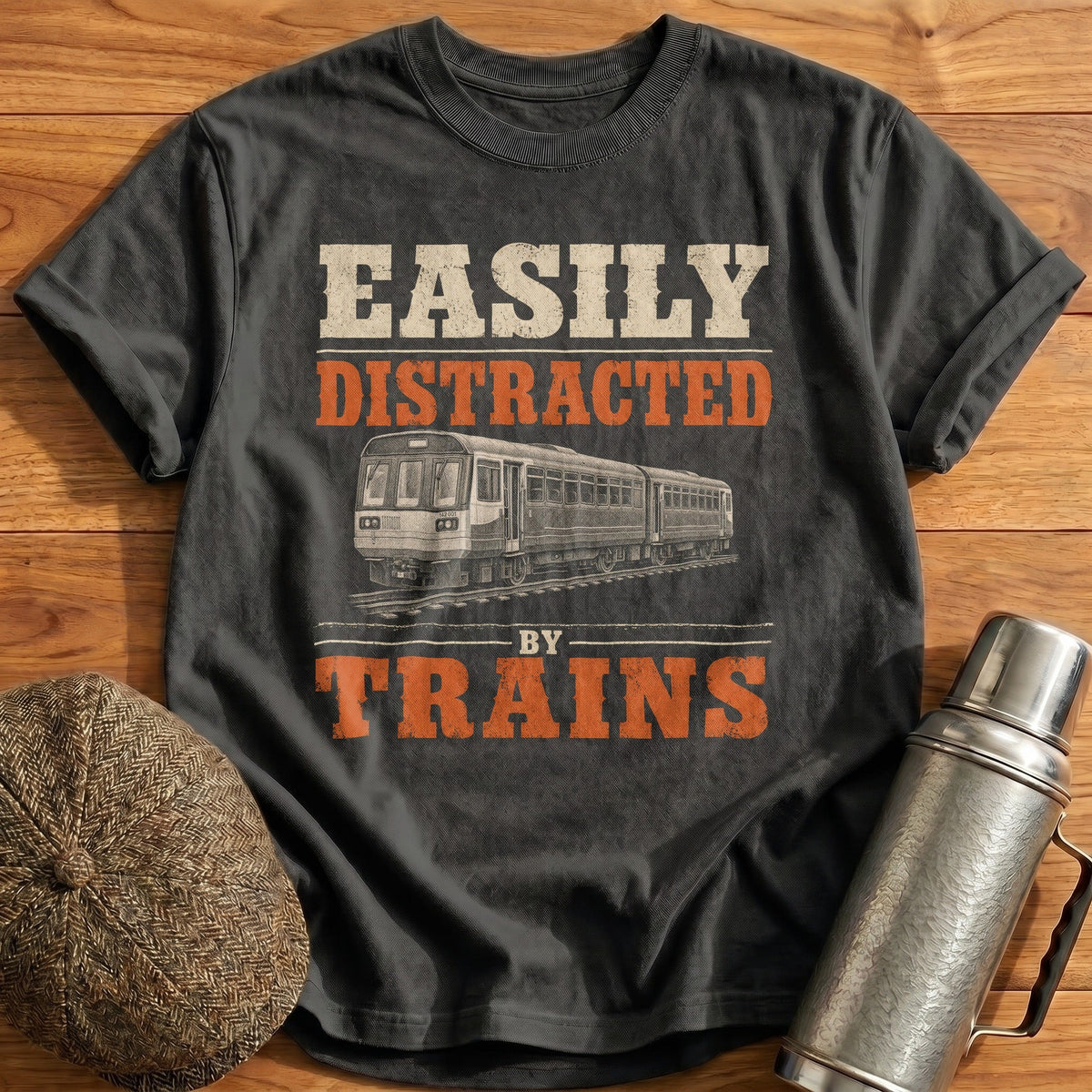 Easily Distracted Trains Class 142 Pacer Kids T-Shirt - Charcoal