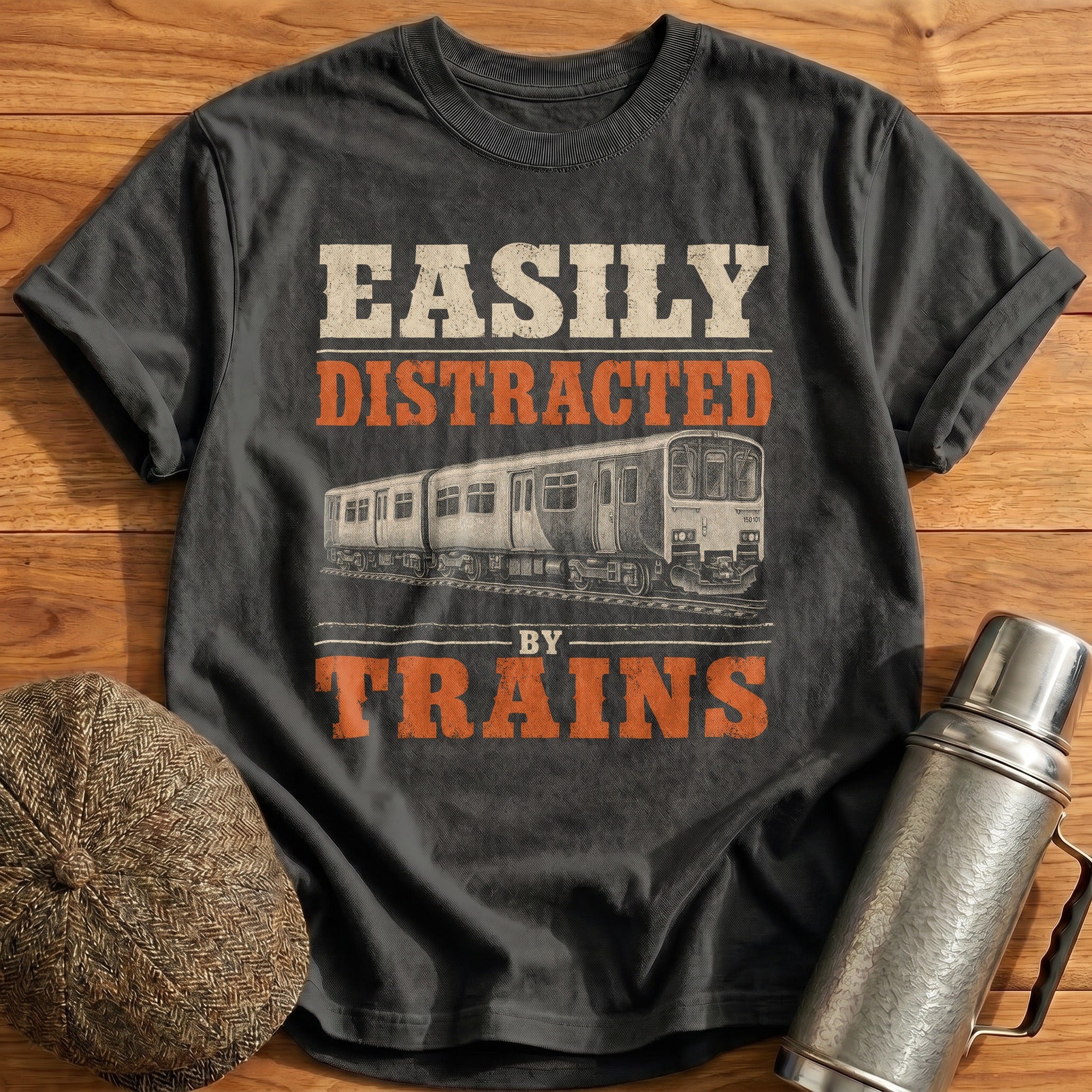 Easily Distracted Trains Class 150-1 Sprinter T-Shirt - Charcoal