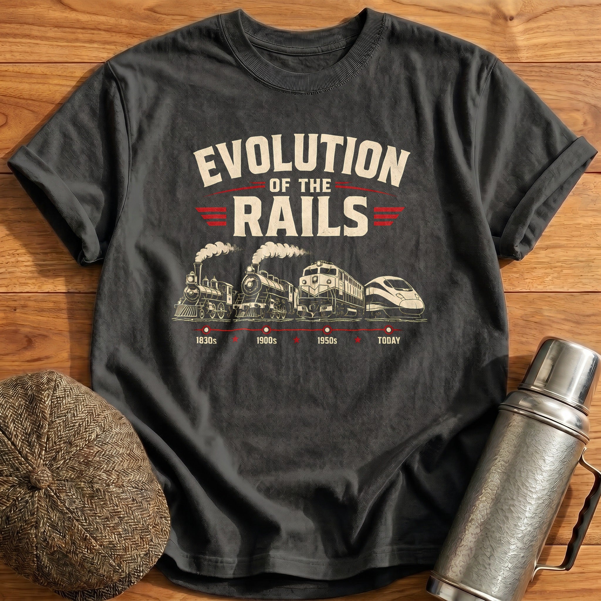 Evolution of the Rails T-Shirt - Charcoal