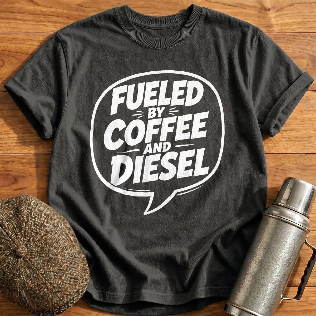 Fueled By Coffee And Diesel 67 T-Shirt - Charcoal
