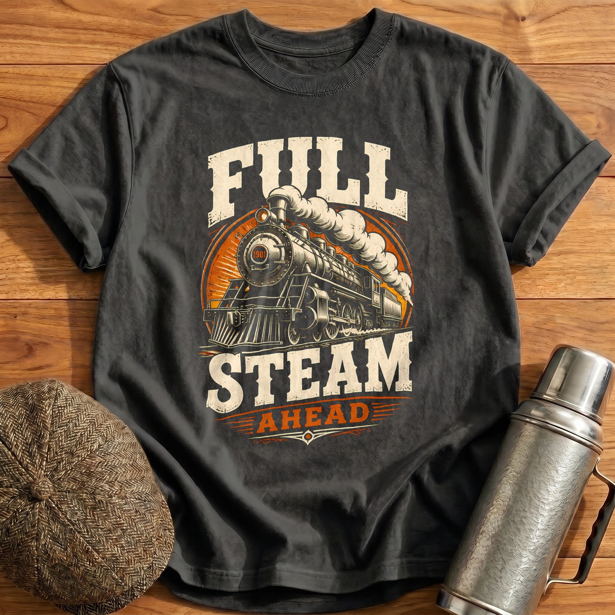 Full Steam Ahead 79 T-Shirt - Charcoal