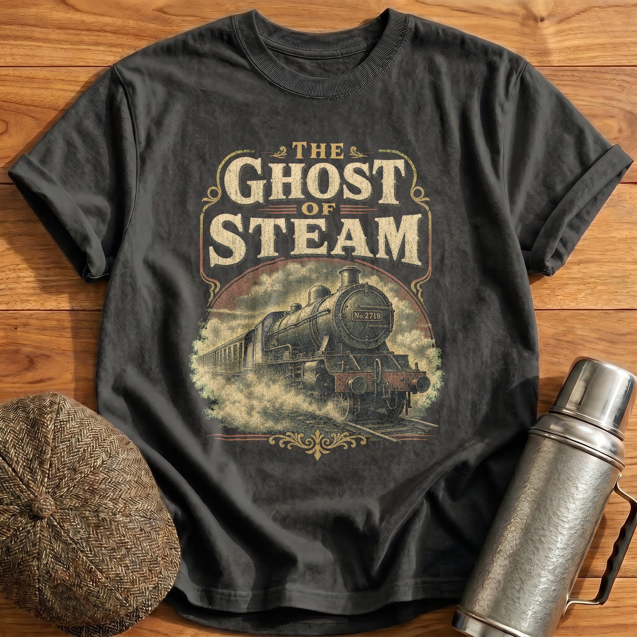Ghost of Steam T-Shirt - Charcoal