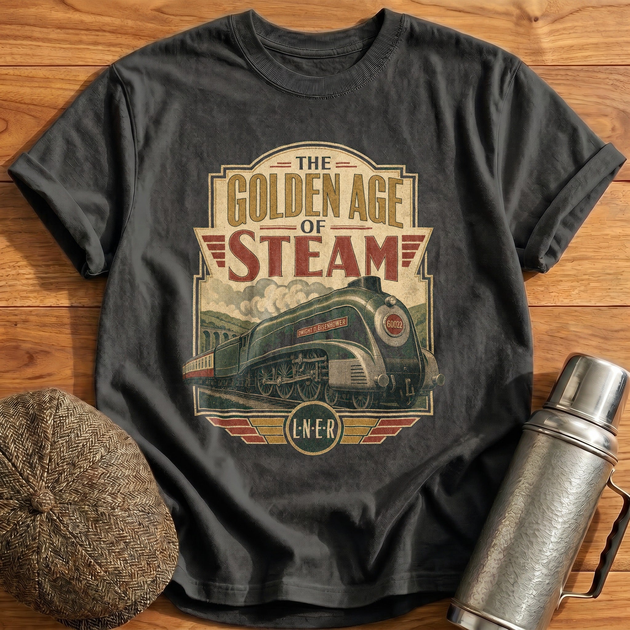 Golden Age Running T-Shirt - Charcoal