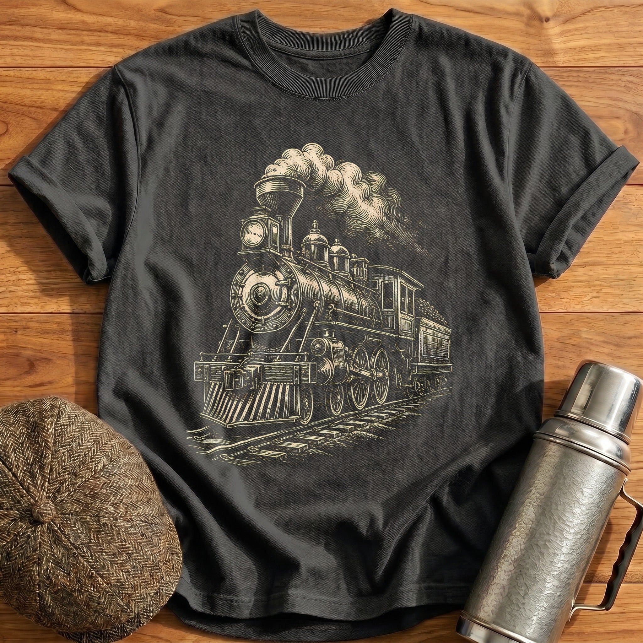 Golden Hour Steamer T-Shirt - Charcoal