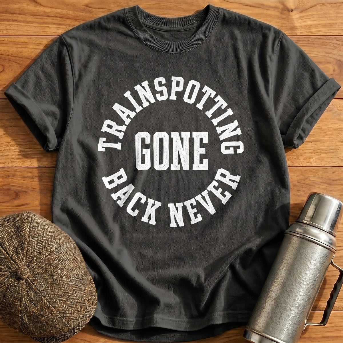 Gone Trainspotting Back Never 60 T-Shirt - Charcoal