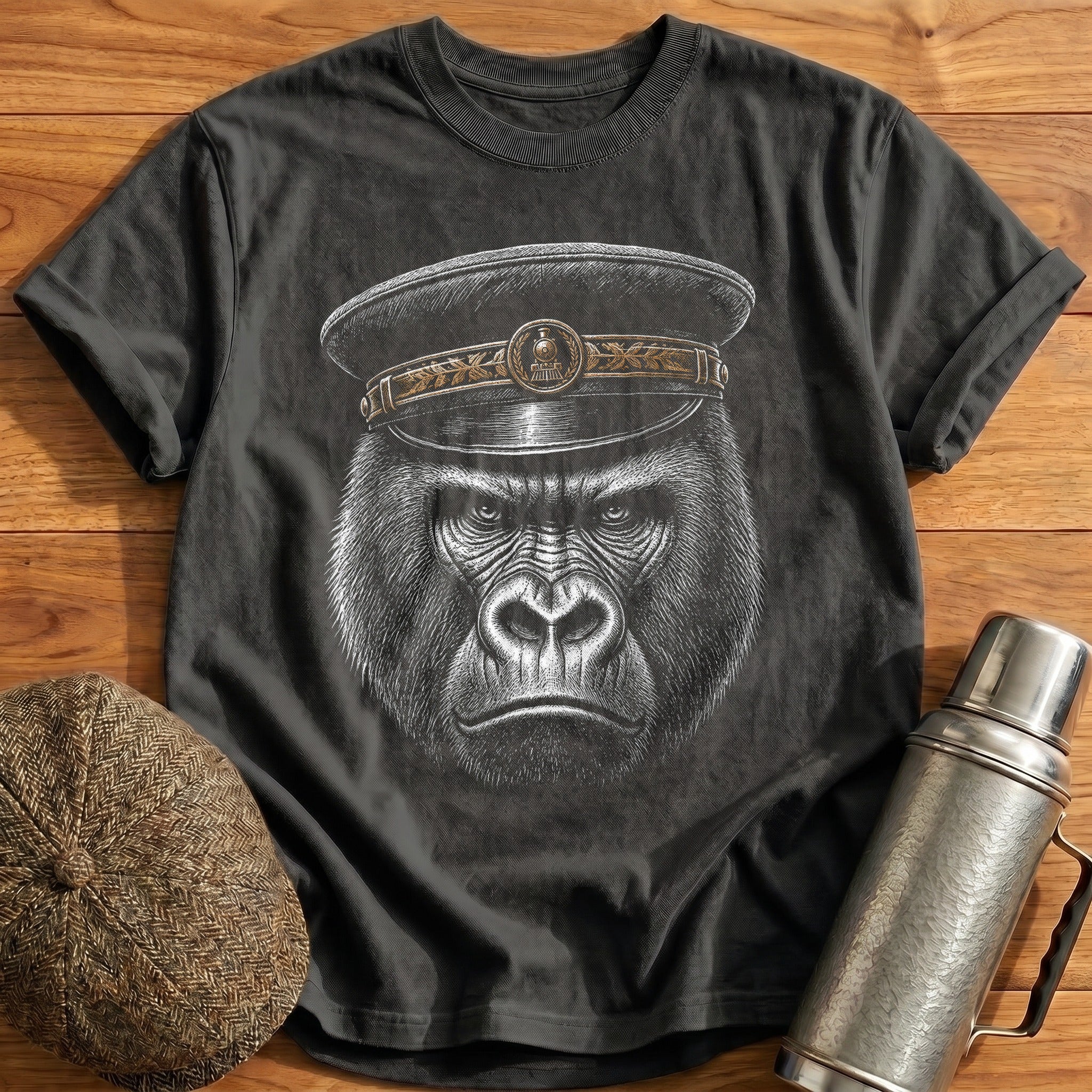 Gorilla Stationmaster Soft Bronze T-Shirt - Charcoal