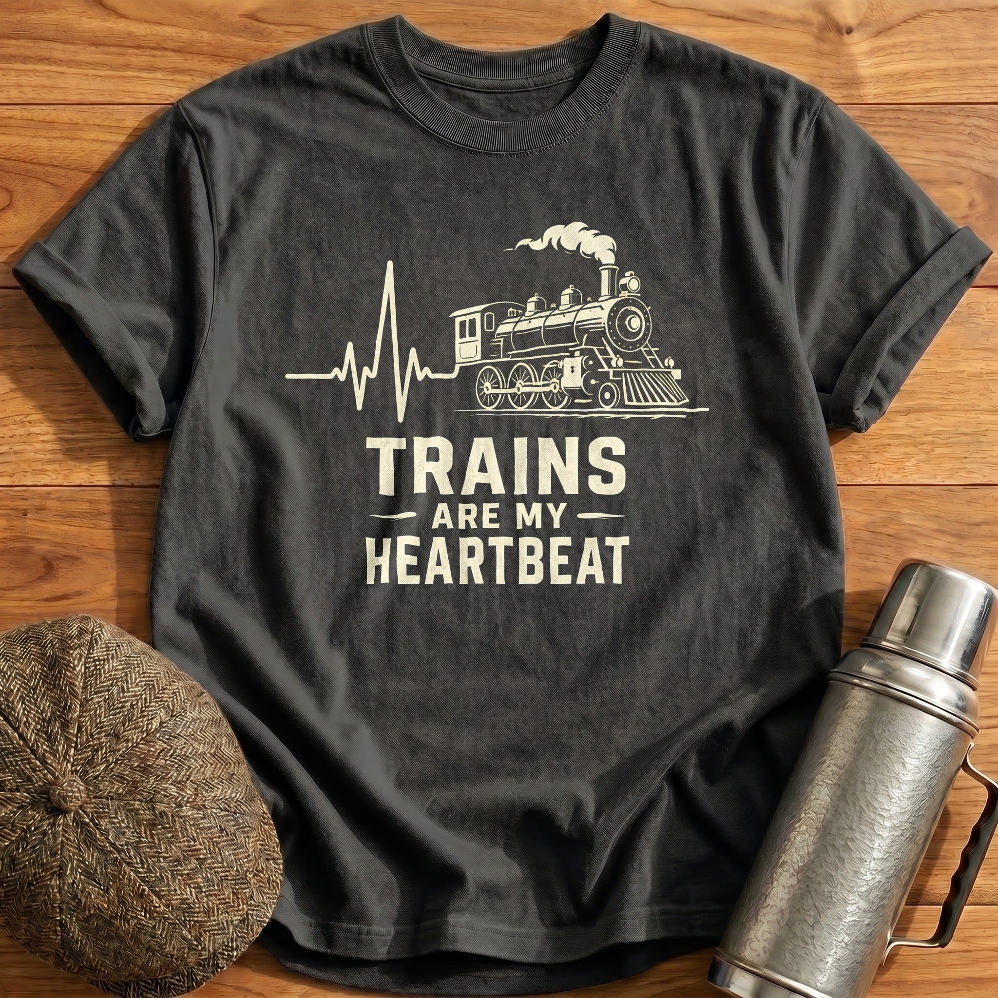 Heartbeat of Steam T-Shirt - Charcoal