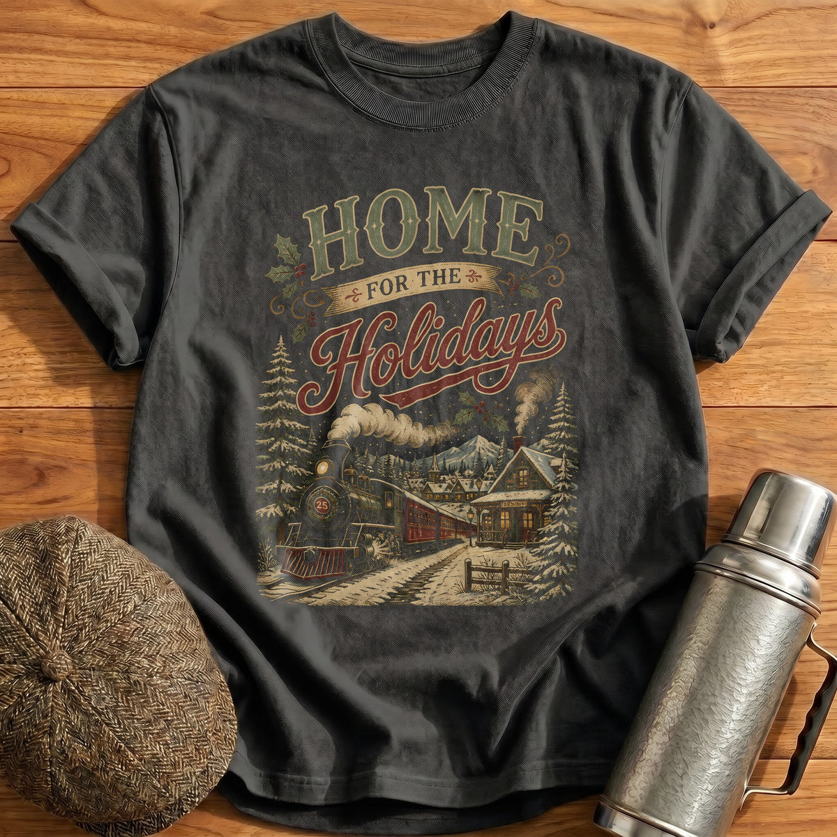 Home For The Holidays 41 T-Shirt - Charcoal