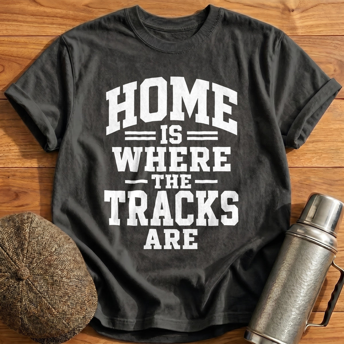 Home Is Where The Tracks Are 82 T-Shirt - Charcoal
